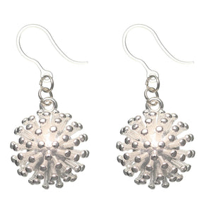 Silver Dandelion Dangles Hypoallergenic Earrings for Sensitive Ears Made with Plastic Posts