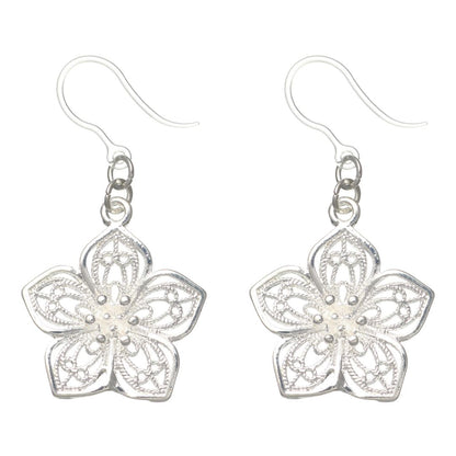 Silver Decorative Flower Dangles