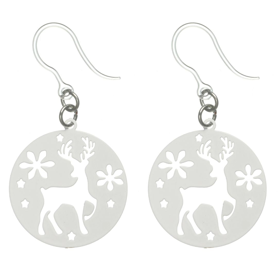 Snowy Reindeer Earrings (Dangles)