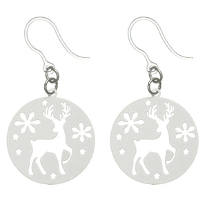 Snowy Reindeer Earrings (Dangles)