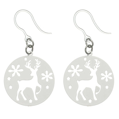 Snowy Reindeer Earrings (Dangles)