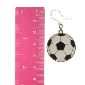 Soccer Ball Dangles Hypoallergenic Earrings for Sensitive Ears Made with Plastic Posts