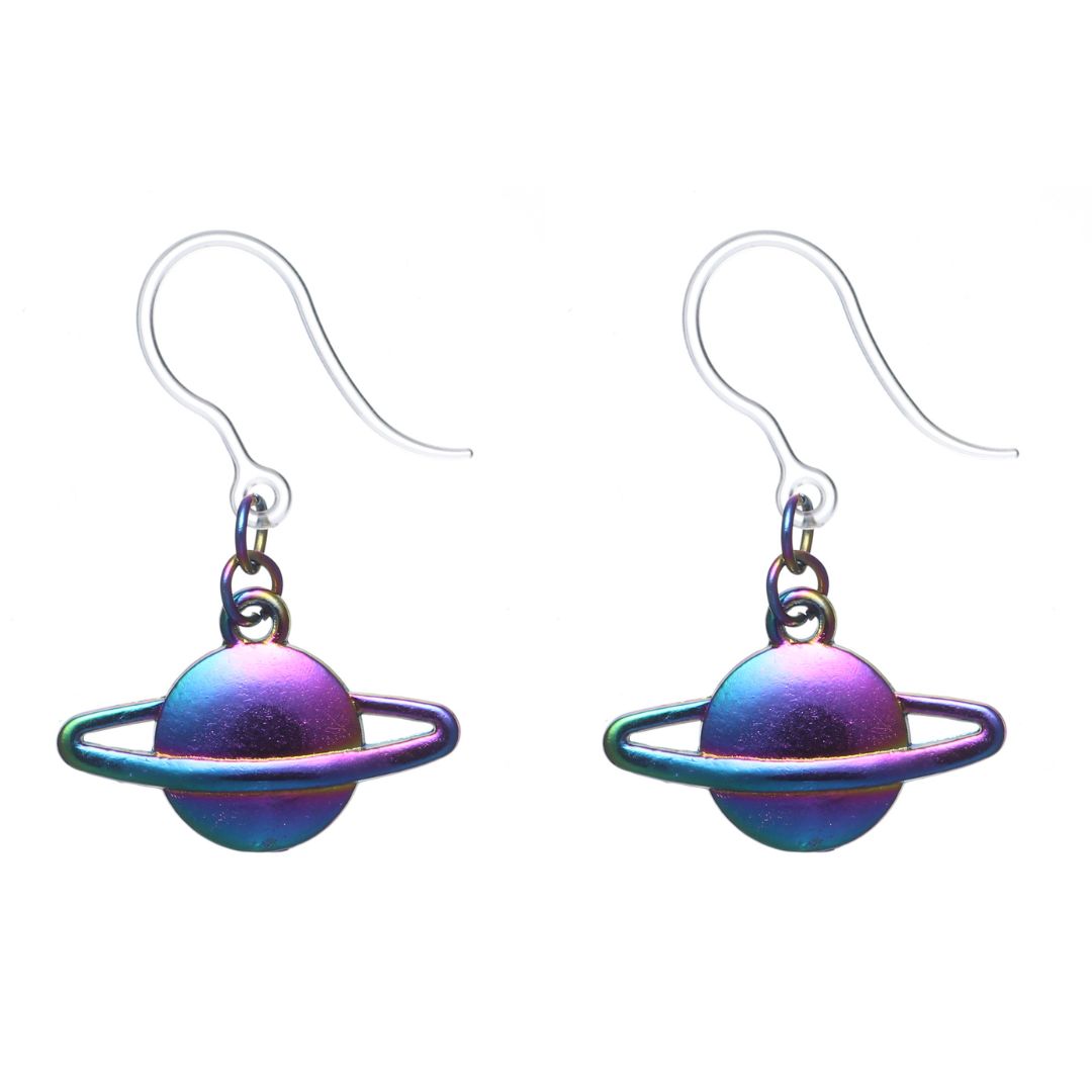 Iridescent SpaceEarrings (Dangles) - solid planet