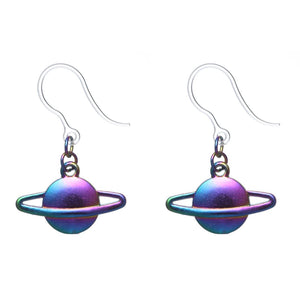 Iridescent SpaceEarrings (Dangles) - solid planet