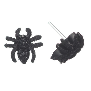 Sparkly Spider Studs Hypoallergenic Earrings for Sensitive Ears Made with Plastic Posts