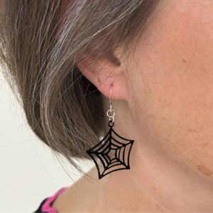 Spider Web Dangles Hypoallergenic Earrings for Sensitive Ears with Plastic Posts