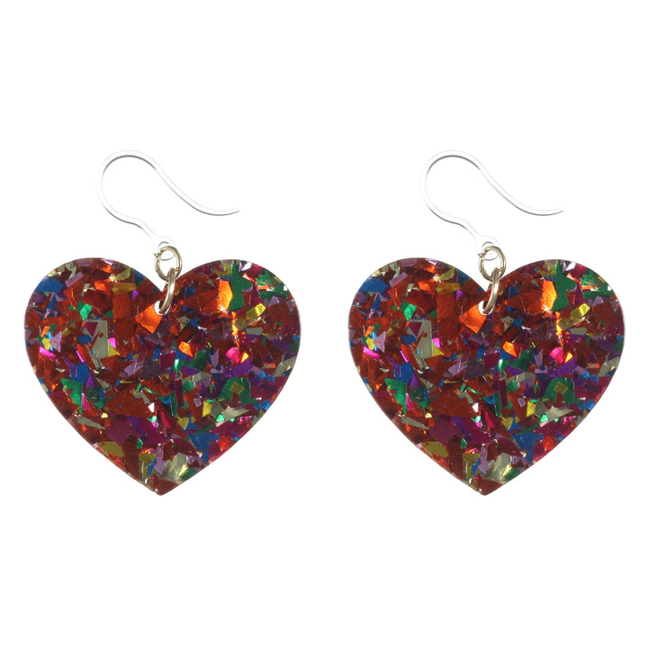 Confetti Heart Earrings (Dangles)