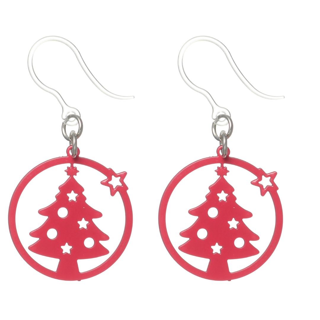 Star Christmas Tree Dangles Hypoallergenic Earrings for Sensitive Ears Made with Plastic Posts