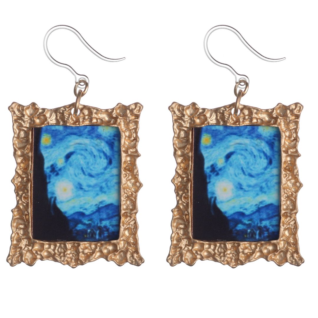 Exaggerated Van Gogh Framed Art Earrings (Dangles)