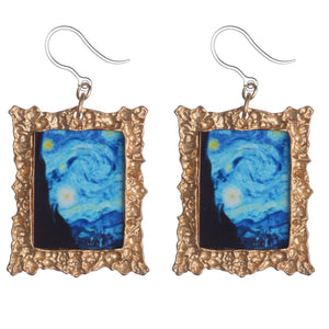 Exaggerated Van Gogh Framed Art Earrings (Dangles)