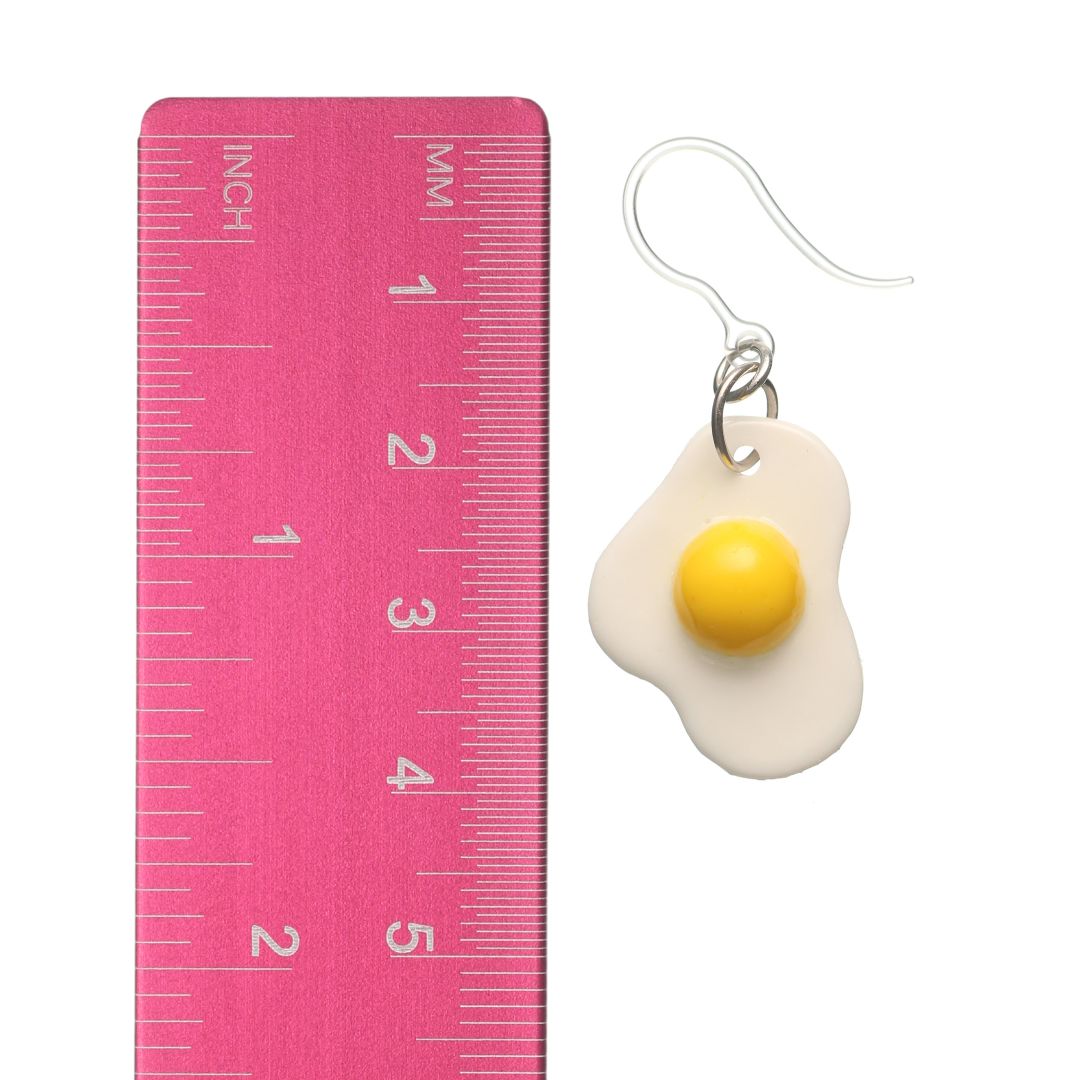 Sunny Side Up Fried Egg Dangles Hypoallergenic Earrings for Sensitive