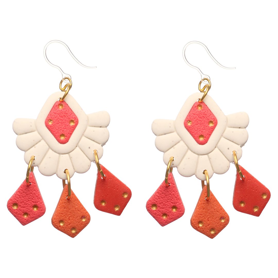 Sunset Beach Clay Dangles Hypoallergenic Earrings for Sensitive Ears Made with Plastic Posts