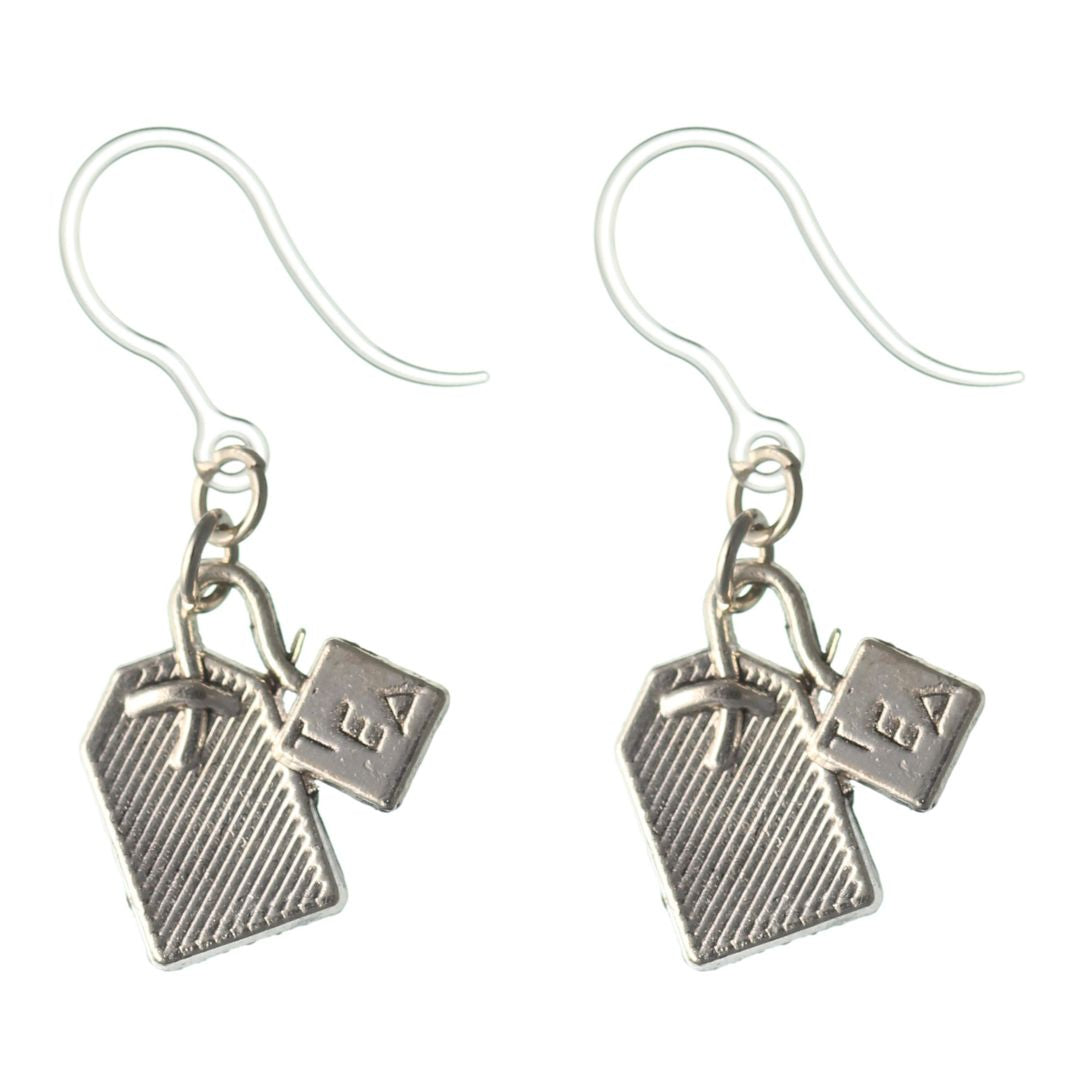 Tea Bag Dangles Hypoallergenic Earrings for Sensitive Ears Made with Plastic Posts