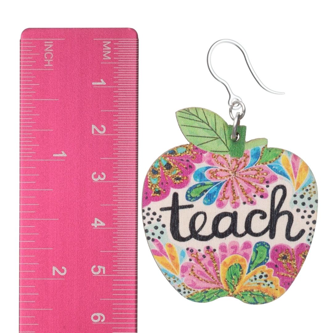 Teach Apple Earrings (Dangles) - size
