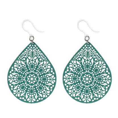 Joyful Tear Earrings (Dangles) - teal