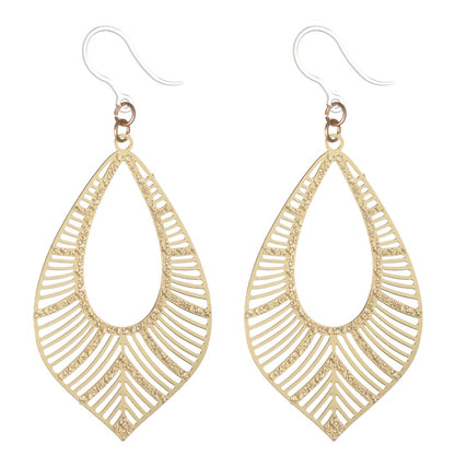 Textured Bird Feather Dangles