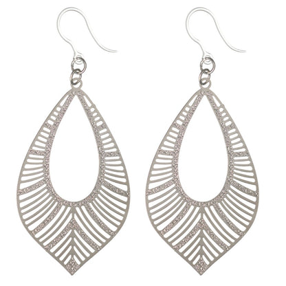 Textured Bird Feather Dangles