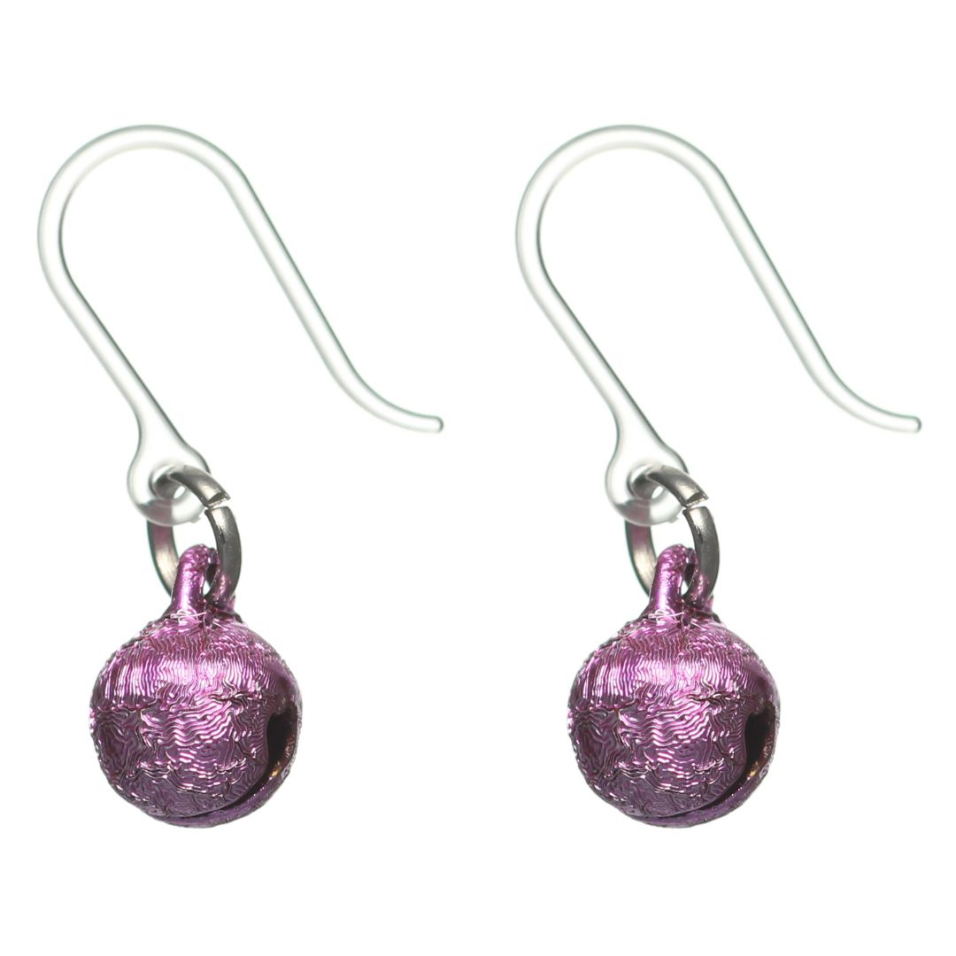 Tiny Jingle Bell Dangles Hypoallergenic Earrings for Sensitive Ears Made with Plastic Posts