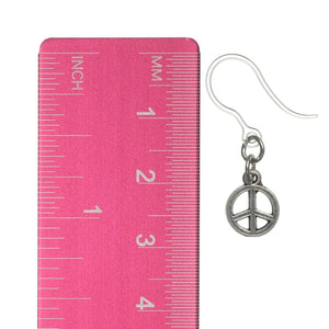 Tiny Peace Drop Dangles Hypoallergenic Earrings for Sensitive Ears Made with Plastic Posts