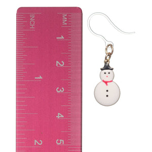 Tiny Snowman Dangles Hypoallergenic Earrings for Sensitive Ears Made with Plastic Posts