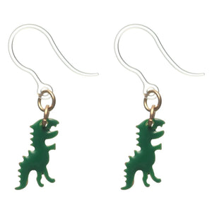 Tiny T-Rex Dangles Hypoallergenic Earrings for Sensitive Ears Made with Plastic Posts