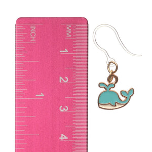 Tiny Whale Dangles Hypoallergenic Earrings for Sensitive Ears Made with Plastic Posts