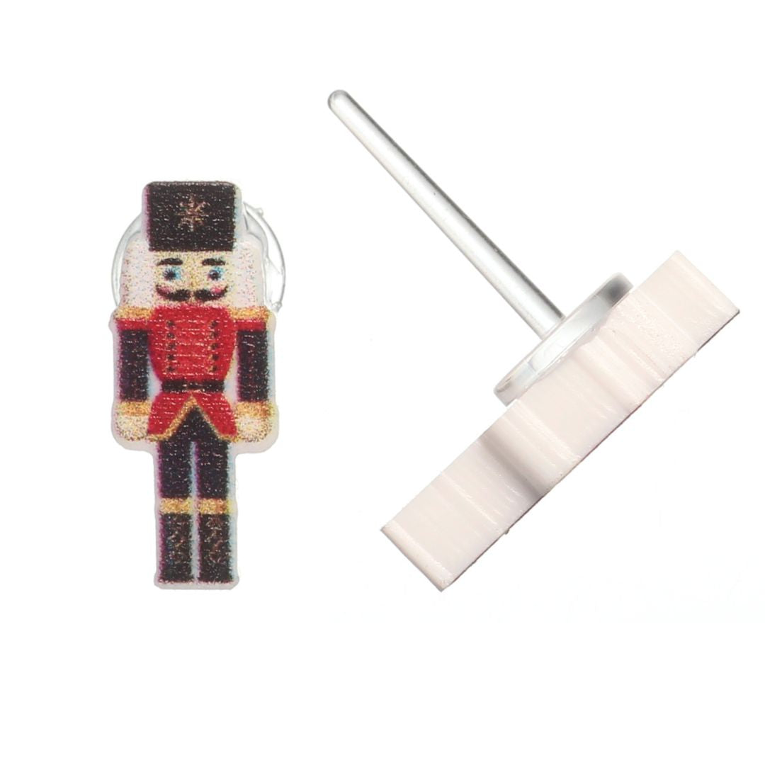 Toy Solider Nutcracker Studs Hypoallergenic Earrings for Sensitive Ears Made with Plastic Posts