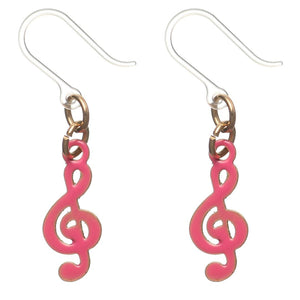 Painted Music Dangles Hypoallergenic Earrings for Sensitive Ears Made with Plastic Posts