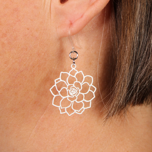 Filigree Rose Dangles Hypoallergenic Earrings for Sensitive Ears Made with Plastic Posts