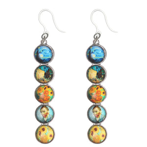 Van Gogh Artwork Dangles Hypoallergenic Earrings for Sensitive Ears Made with Plastic Posts