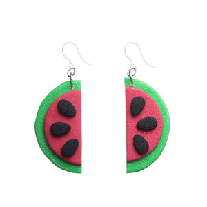 Fruit Clay Earrings (Dangles) - watermelon