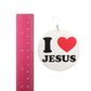 Exaggerated Wooden I Love Jesus Earrings (Dangles) - size