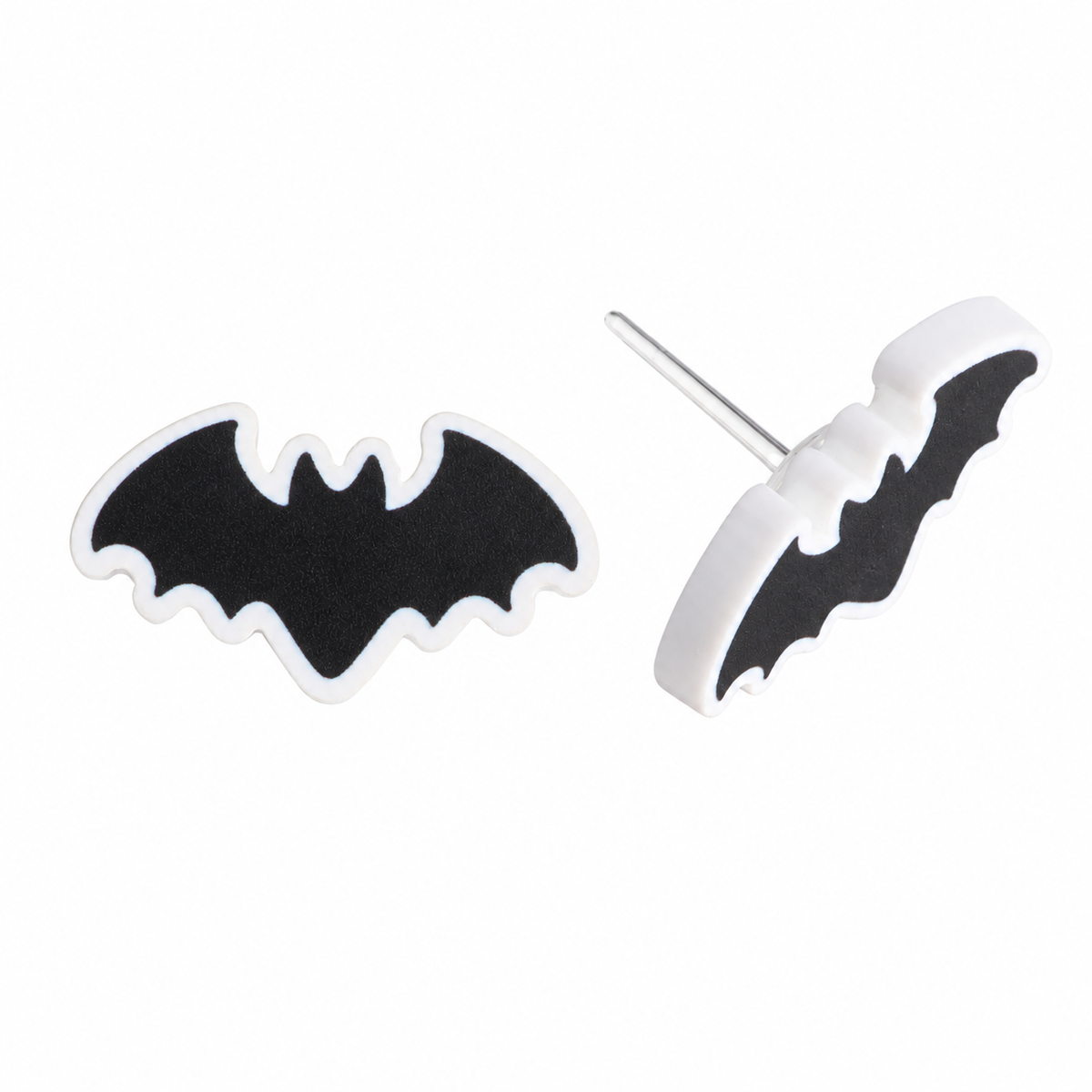 Bat Outline Studs Hypoallergenic Earrings for Sensitive Ears with Plastic Posts