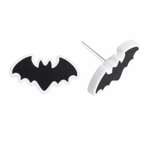 Bat Outline Studs Hypoallergenic Earrings for Sensitive Ears with Plastic Posts