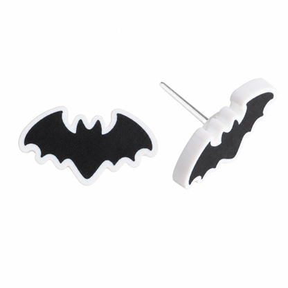 Bat Outline Studs Hypoallergenic Earrings for Sensitive Ears with Plastic Posts