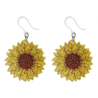Glitter Sunflower Earrings (Dangles)