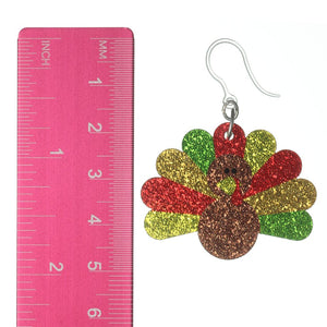 Glitter Turkey Earrings (Dangles) - size