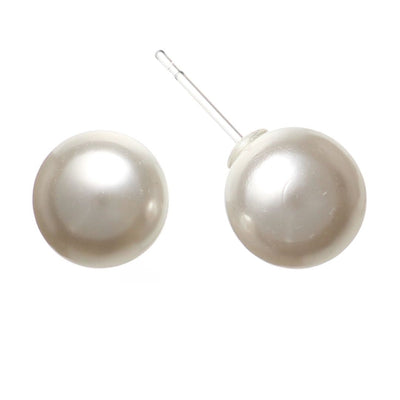 Faux Pearl Studs Hypoallergenic Earrings for Sensitive Ears with Plastic Posts
