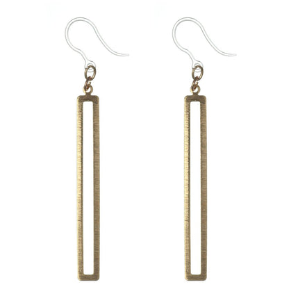 Metallic Minimalist Dangles Hypoallergenic Earrings for Sensitive Ears with Plastic Posts
