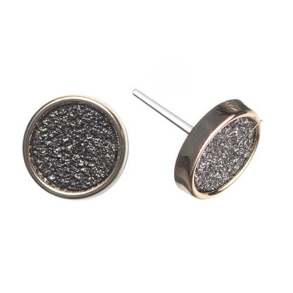 Gold Rimmed Glitter Gunmetal