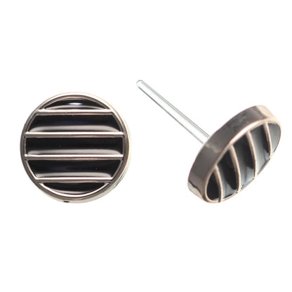 Gold Rimmed Stripe Studs