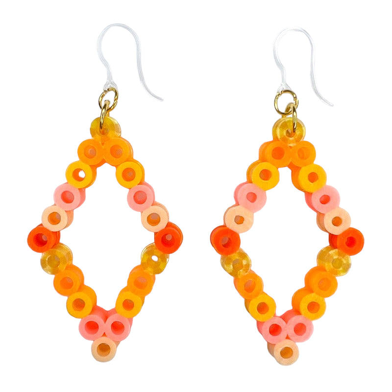 Perler Beads Earrings (Dangles) - sorbet