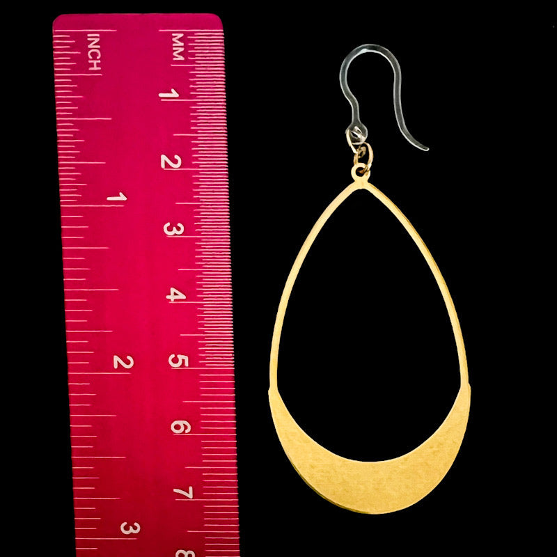 Hollow Water Drop Earrings (Dangles) - size