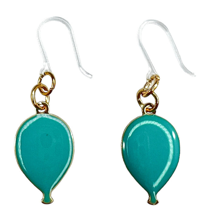Painted Charm Earrings (Dangles) - turquoise balloon