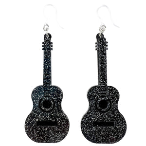 Exaggerated Guitar Earrings (Dangles) - black