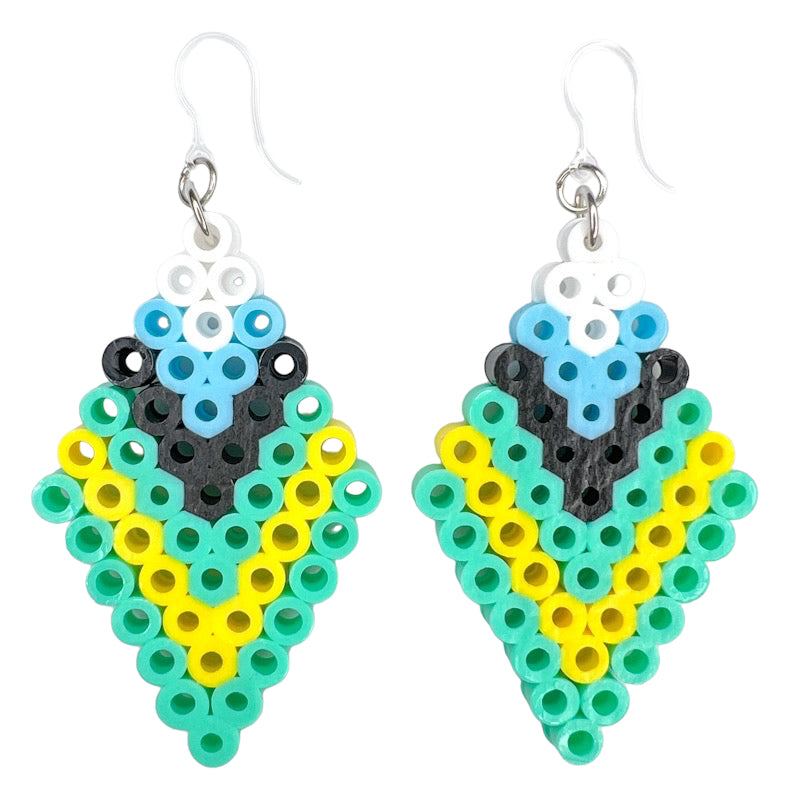 Perler Beads Earrings (Dangles) - feathers