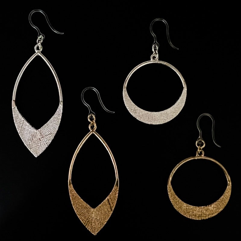 Textured Metallic Drop Earrings (Dangles) - all styles