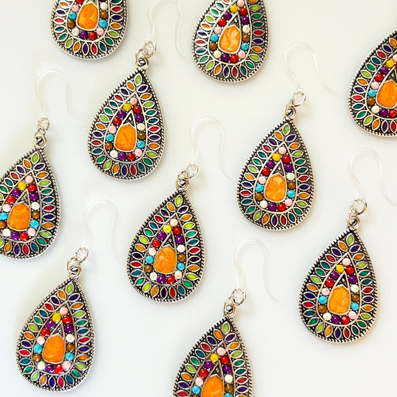 Colorful Aztec Stone Earrings (Dangles)