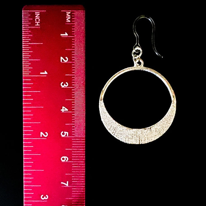 Textured Metallic Drop Earrings (Dangles) - circle size