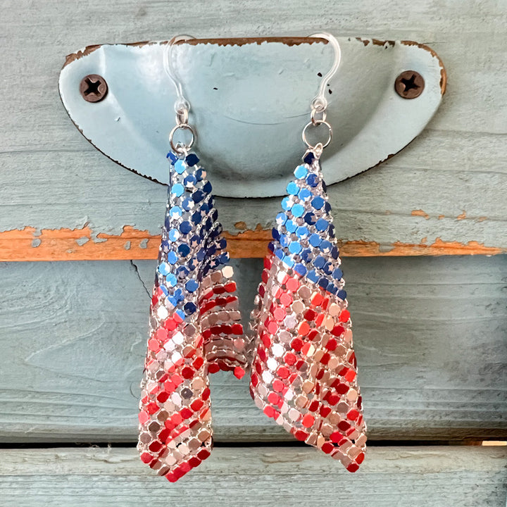Exaggerated American Flag Earrings (Dangles)